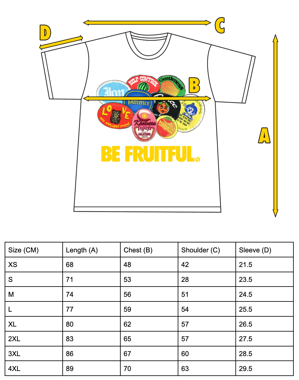 WHITE BE FRUITFUL. TEE (PREORDER)